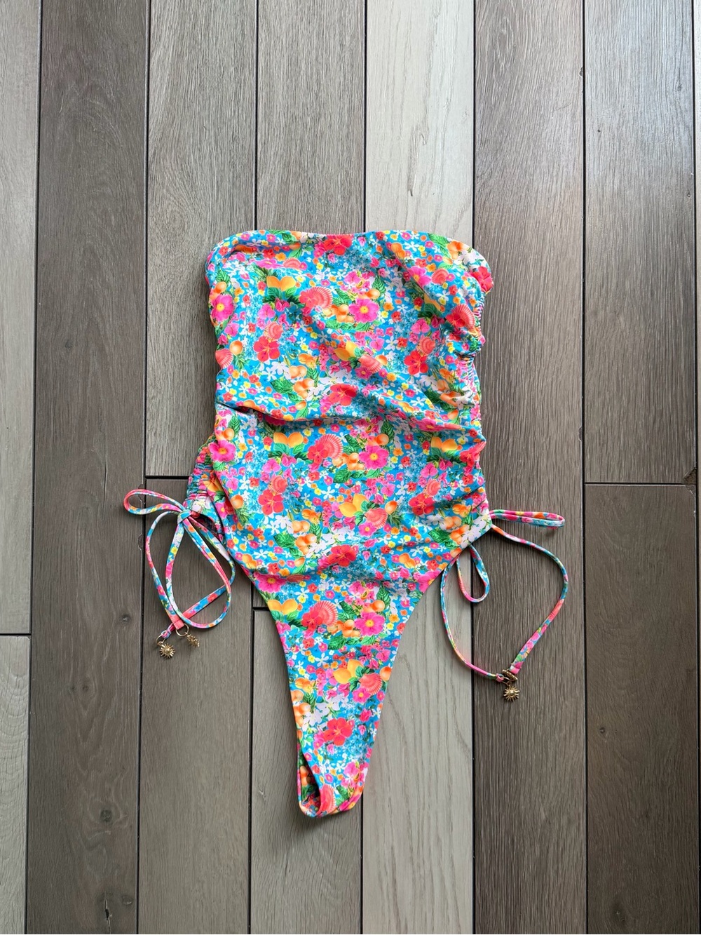 Kulani Kinis Ruched Bandeau Classic Cut One Piece Swimsuit - Picture 3 of 10